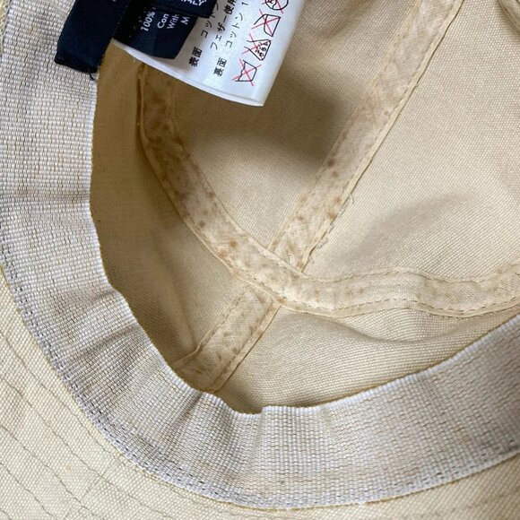 GUCCI - Beige Dark Brown Cotton Leather Feather Hat main image 13